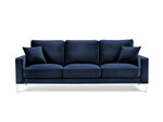 Trivietė aksominė sofa Kooko Home Lyrique, mėlyna