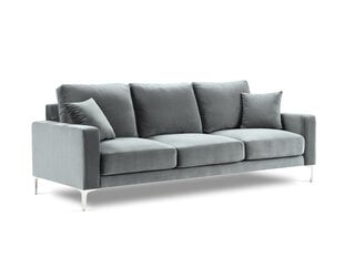 Трехместный бархатный диван Kooko Home Lyrique, светло-серый цена и информация | Диваны | pigu.lt