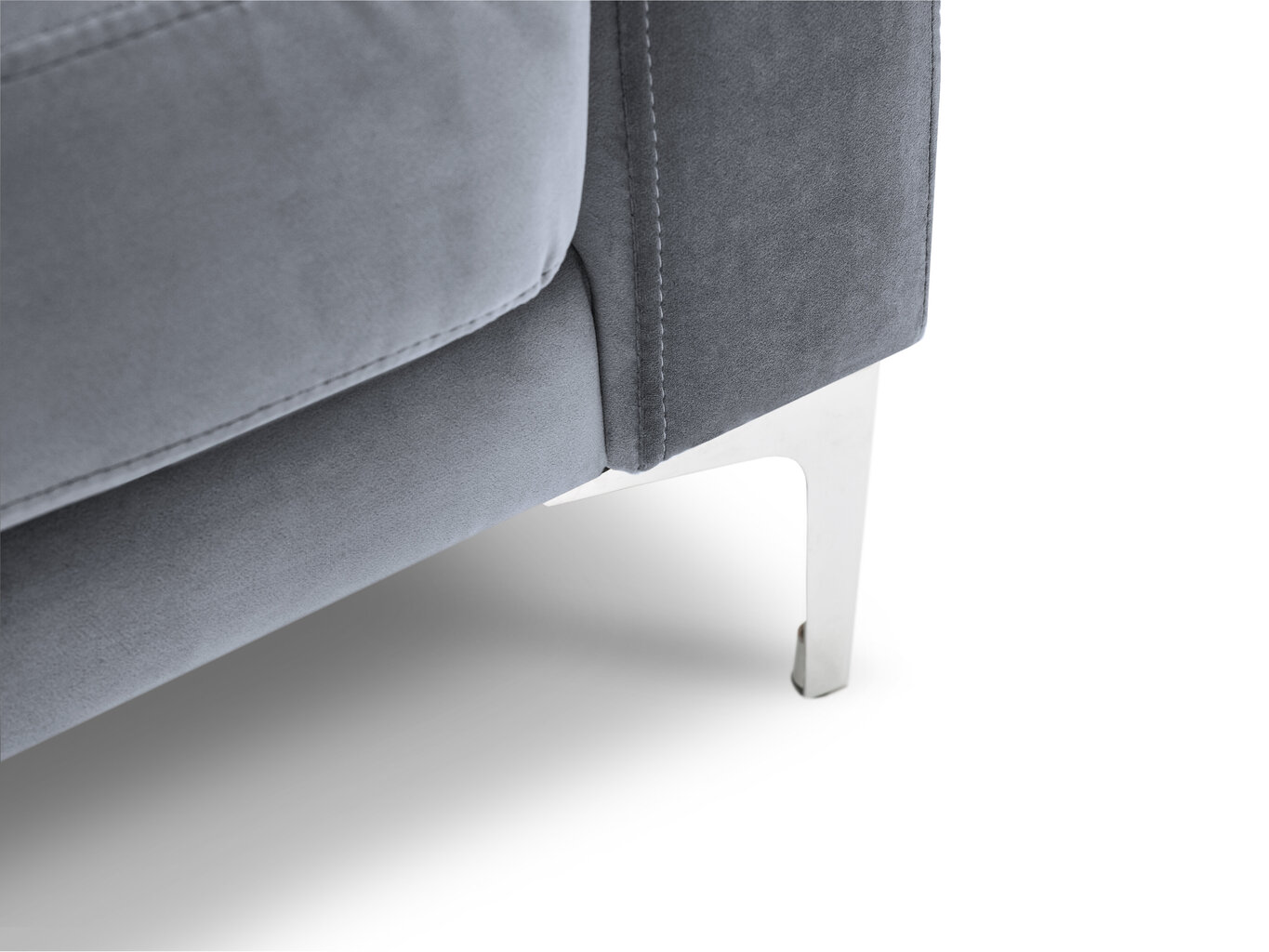 Trivietė aksominė sofa Kooko Home Lyrique, tamsiai pilka kaina ir informacija | Sofos | pigu.lt
