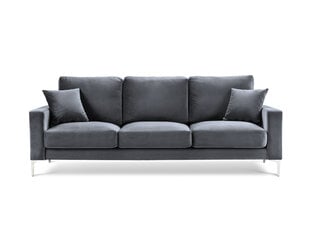 Трехместный бархатный диван Kooko Home Lyrique, темно-серый цена и информация | Диваны | pigu.lt