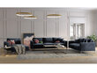 Trivietė aksominė sofa Kooko Home Lyrique, tamsiai mėlyna kaina ir informacija | Sofos | pigu.lt