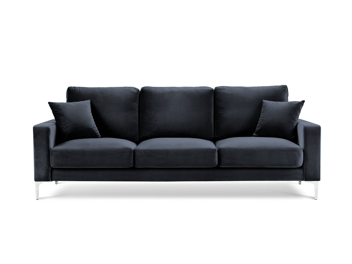 Trivietė aksominė sofa Kooko Home Lyrique, tamsiai mėlyna kaina ir informacija | Sofos | pigu.lt