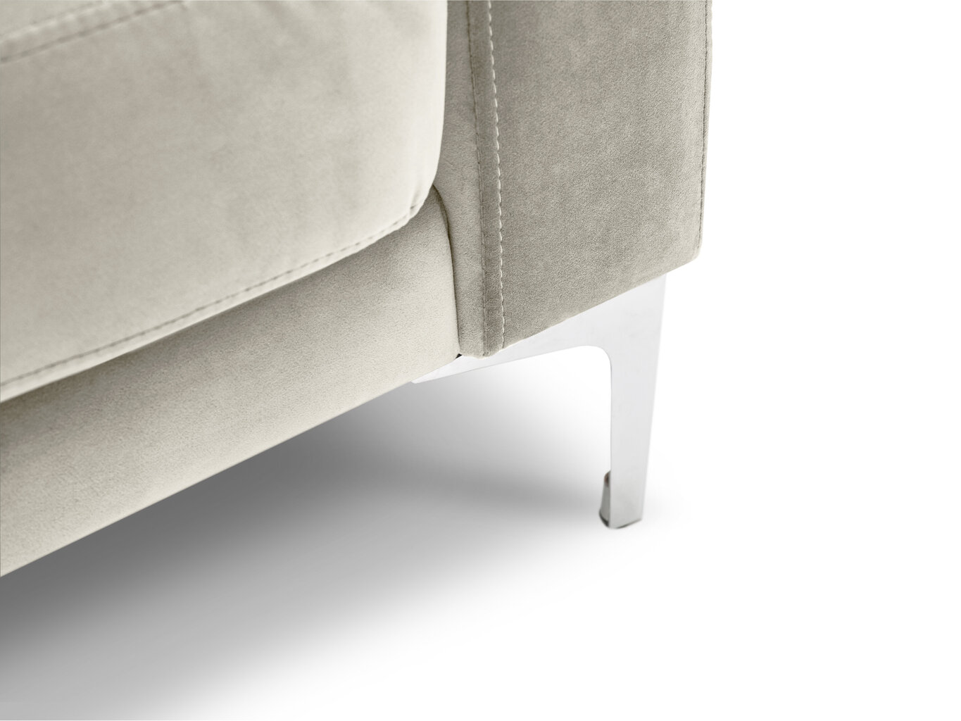 Dvivietė aksominė sofa Kooko Home Lyrique, smėlio spalvos kaina ir informacija | Sofos | pigu.lt