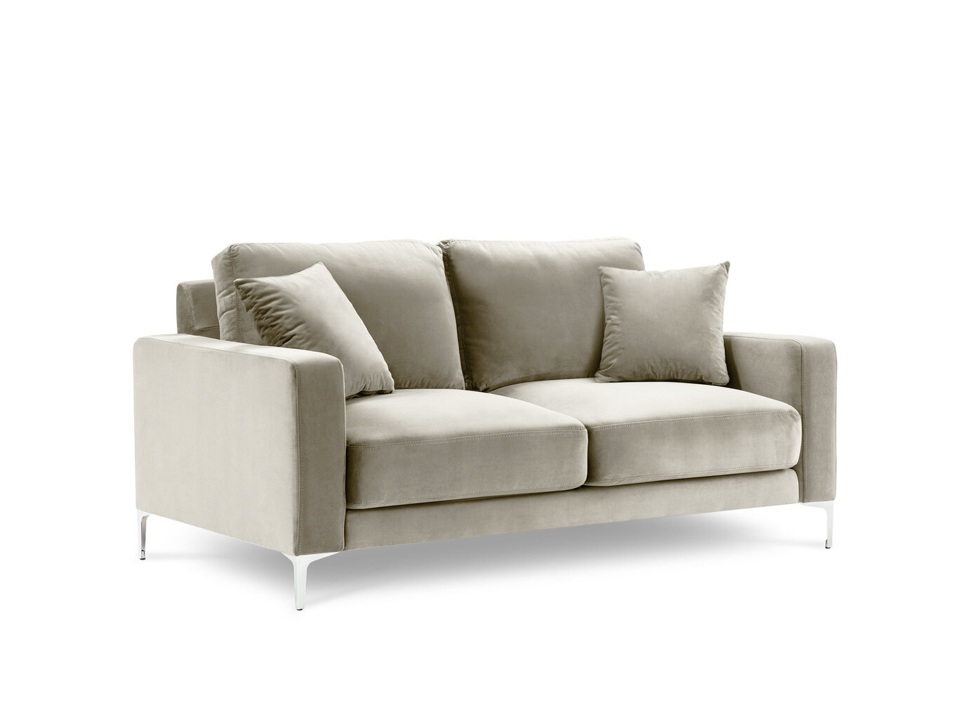 Dvivietė aksominė sofa Kooko Home Lyrique, smėlio spalvos цена и информация | Sofos | pigu.lt