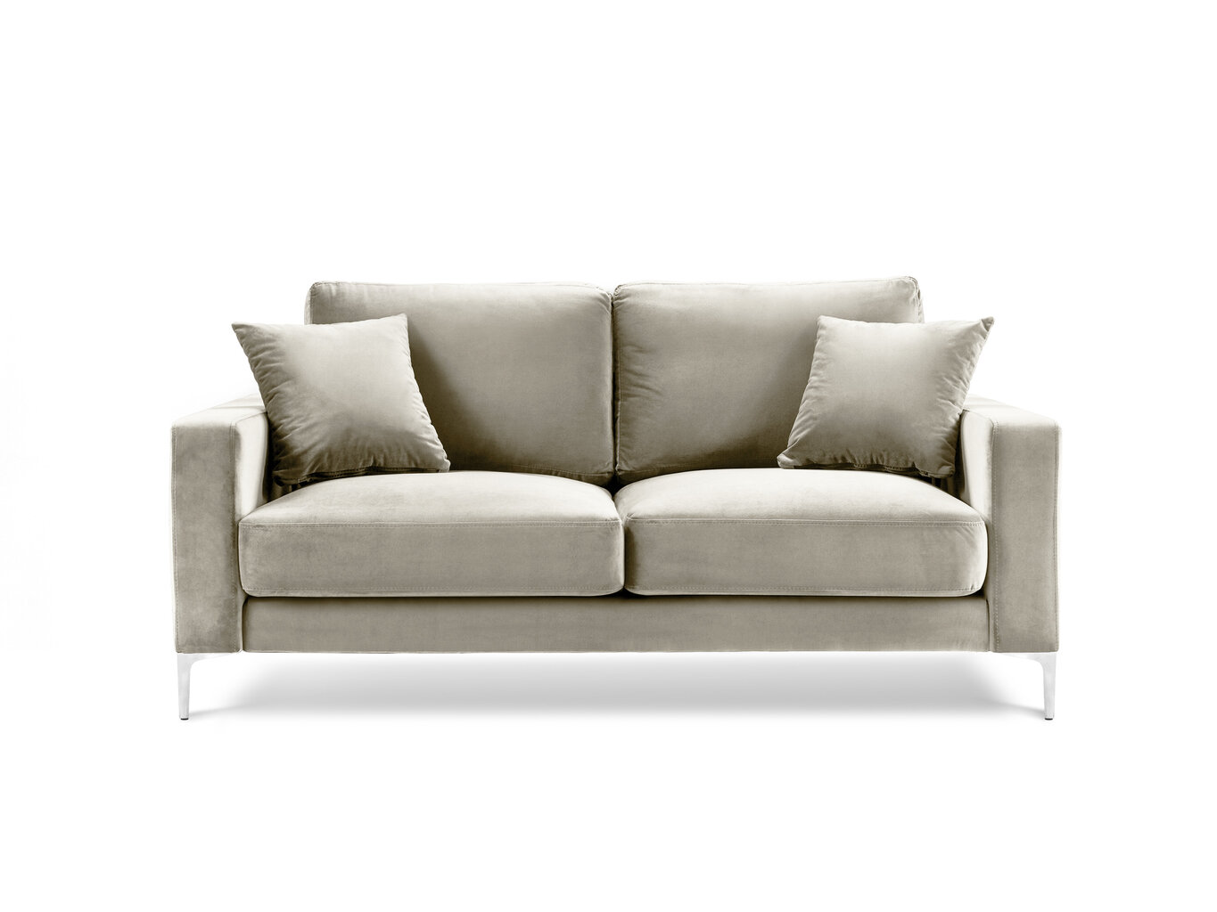 Dvivietė aksominė sofa Kooko Home Lyrique, smėlio spalvos цена и информация | Sofos | pigu.lt