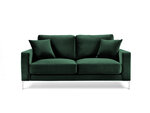 Dvivietė aksominė sofa Kooko Home Lyrique, tamsiai žalia