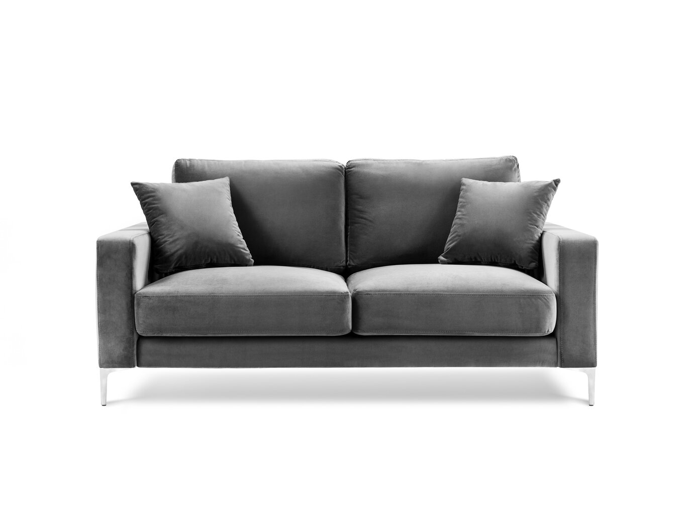 Dvivietė aksominė sofa Kooko Home Lyrique, pilka цена и информация | Sofos | pigu.lt