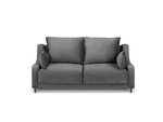 Двухместный бархатный диван Mazzini Sofas Lilas, светло-серый