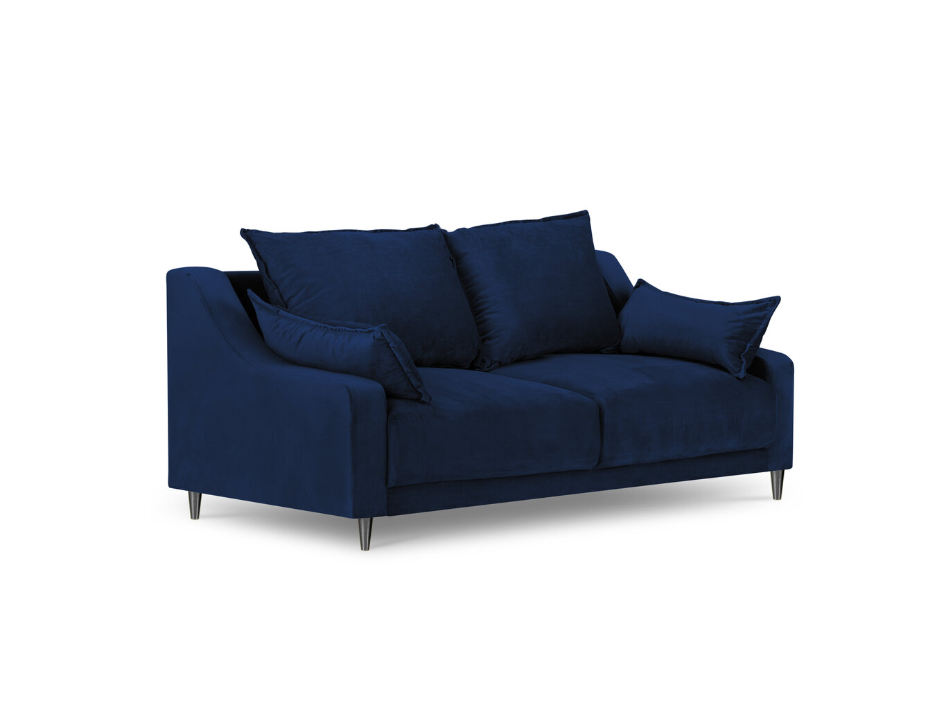 Dvivietė aksominė sofa Mazzini Sofas Lilas, mėlyna kaina ir informacija | Sofos | pigu.lt