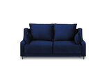 Dvivietė aksominė sofa Mazzini Sofas Lilas, mėlyna