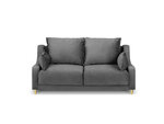Двухместный бархатный диван Mazzini Sofas Pansy, светло-серый