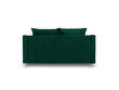 Dvivietė aksominė sofa Mazzini Sofas Pansy, tamsiai žalia kaina ir informacija | Sofos | pigu.lt