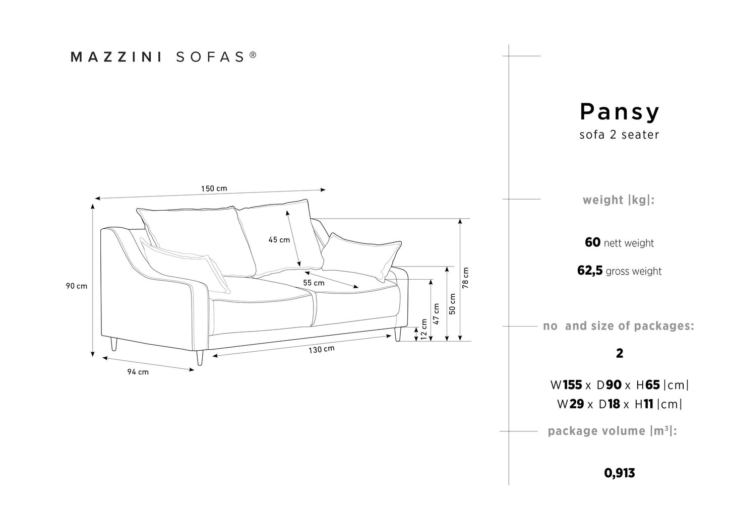 Dvivietė aksominė sofa Mazzini Sofas Pansy, tamsiai žalia kaina ir informacija | Sofos | pigu.lt