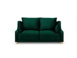 Двухместный бархатный диван Mazzini Sofas Pansy, темно-зеленый