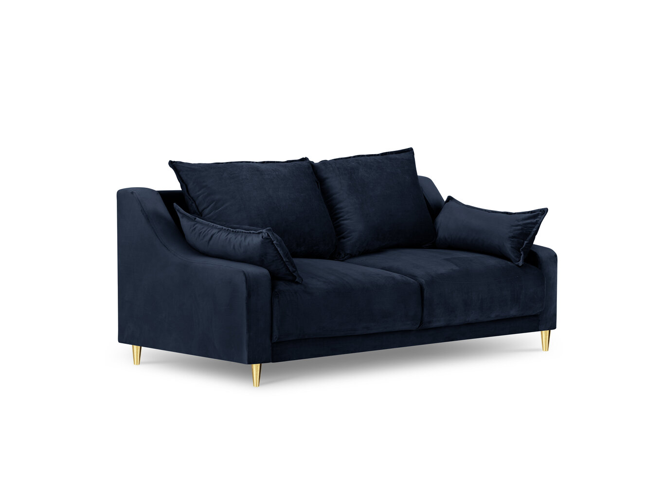 Dvivietė aksominė sofa Mazzini Sofas Pansy, tamsiai mėlyna цена и информация | Sofos | pigu.lt