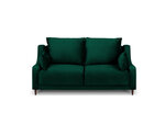 Dvivietė aksominė sofa Mazzini Sofas Freesia, tamsiai žalia