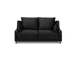 Dvivietė aksominė sofa Mazzini Sofas Freesia, juoda kaina ir informacija | Sofos | pigu.lt