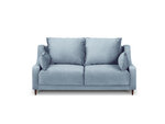 Dvivietė aksominė sofa Mazzini Sofas Freesia, šviesiai mėlyna