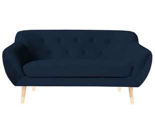 Dvivietė aksominė sofa Mazzini Sofas Amelie, tamsiai mėlyna/ruda kaina ir informacija | Sofos | pigu.lt