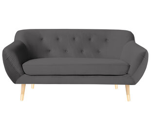 Dvivietė aksominė sofa Mazzini Sofas Amelie, pilka/ruda kaina ir informacija | Sofos | pigu.lt