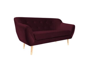 Dvivietė aksominė sofa Mazzini Sofas Amelie, raudona/ruda kaina ir informacija | Sofos | pigu.lt