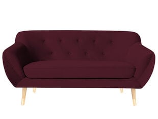 Двухместный бархатный диван Mazzini Sofas Amelie, красный/коричневый цена и информация | Диваны | pigu.lt