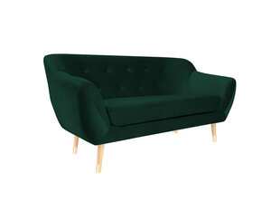 Dvivietė aksominė sofa Mazzini Sofas Amelie, žalia/ruda kaina ir informacija | Sofos | pigu.lt