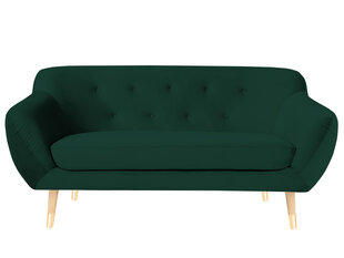 Двухместный бархатный диван Mazzini Sofas Amelie, зеленый/коричневый цена и информация | Диваны | pigu.lt