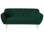 Dvivietė aksominė sofa Mazzini Sofas Amelie, žalia/ruda