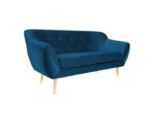 Двухместный бархатный диван Mazzini Sofas Amelie, синий/коричневый цена и информация | Диваны | pigu.lt