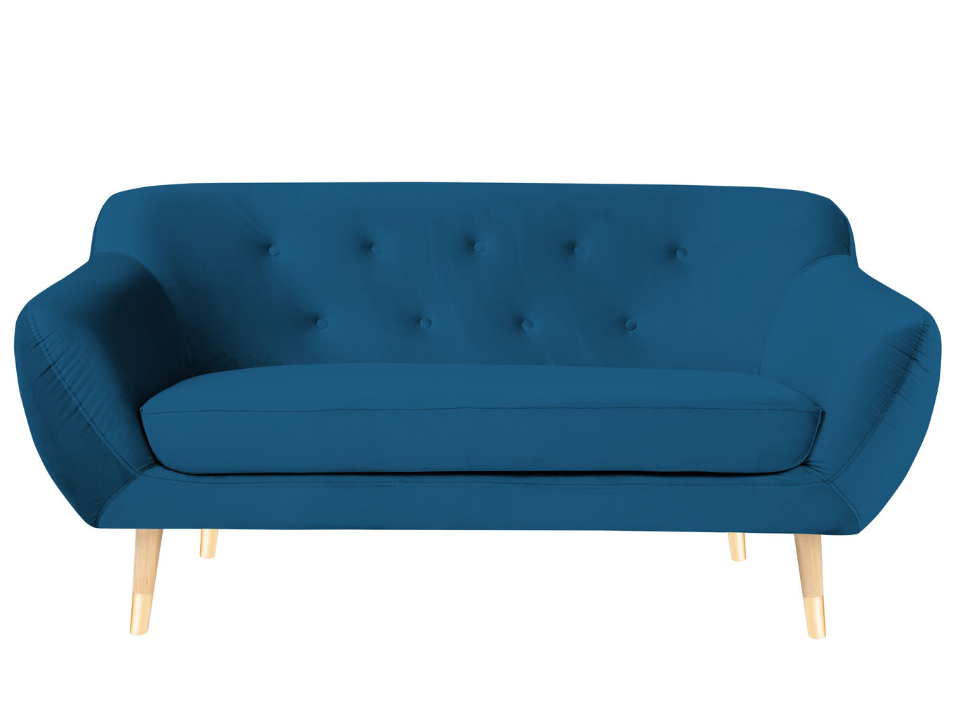 Dvivietė aksominė sofa Mazzini Sofas Amelie, mėlyna/ruda kaina ir informacija | Sofos | pigu.lt