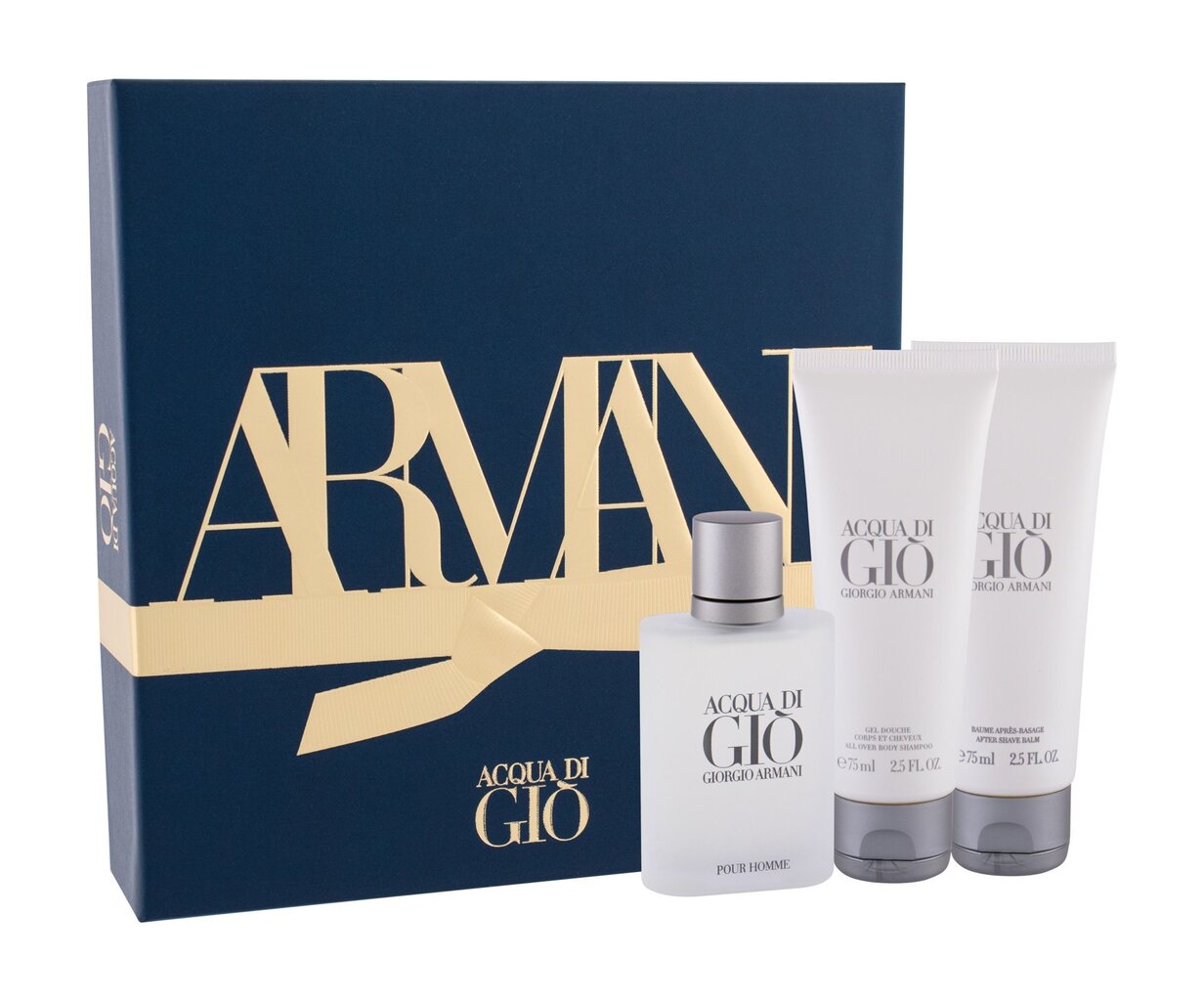 Rinkinys Giorgio Armani Acqua Di Gio Homme: EDT vyrams 50 ml + dušo gelis 75 ml + balzamas po skutimosi 75 ml kaina ir informacija | Kvepalai vyrams | pigu.lt