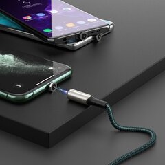 Цинковый магнитный USB-кабель - Lightning 2A, 1 м, зеленый (CALXC-H06) цена и информация | Кабели для телефонов | pigu.lt