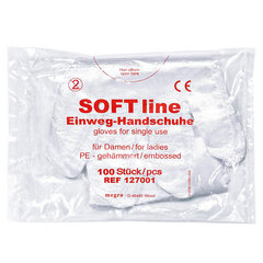 Перчатки полиэтиленовые одноразовые Softline, размер M, 100 шт. цена и информация | Первая помощь | pigu.lt