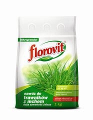 Удобрение для газонов, предотвращает появление мха,  Florovit 1кг. цена и информация | Рассыпчатые удобрения | pigu.lt