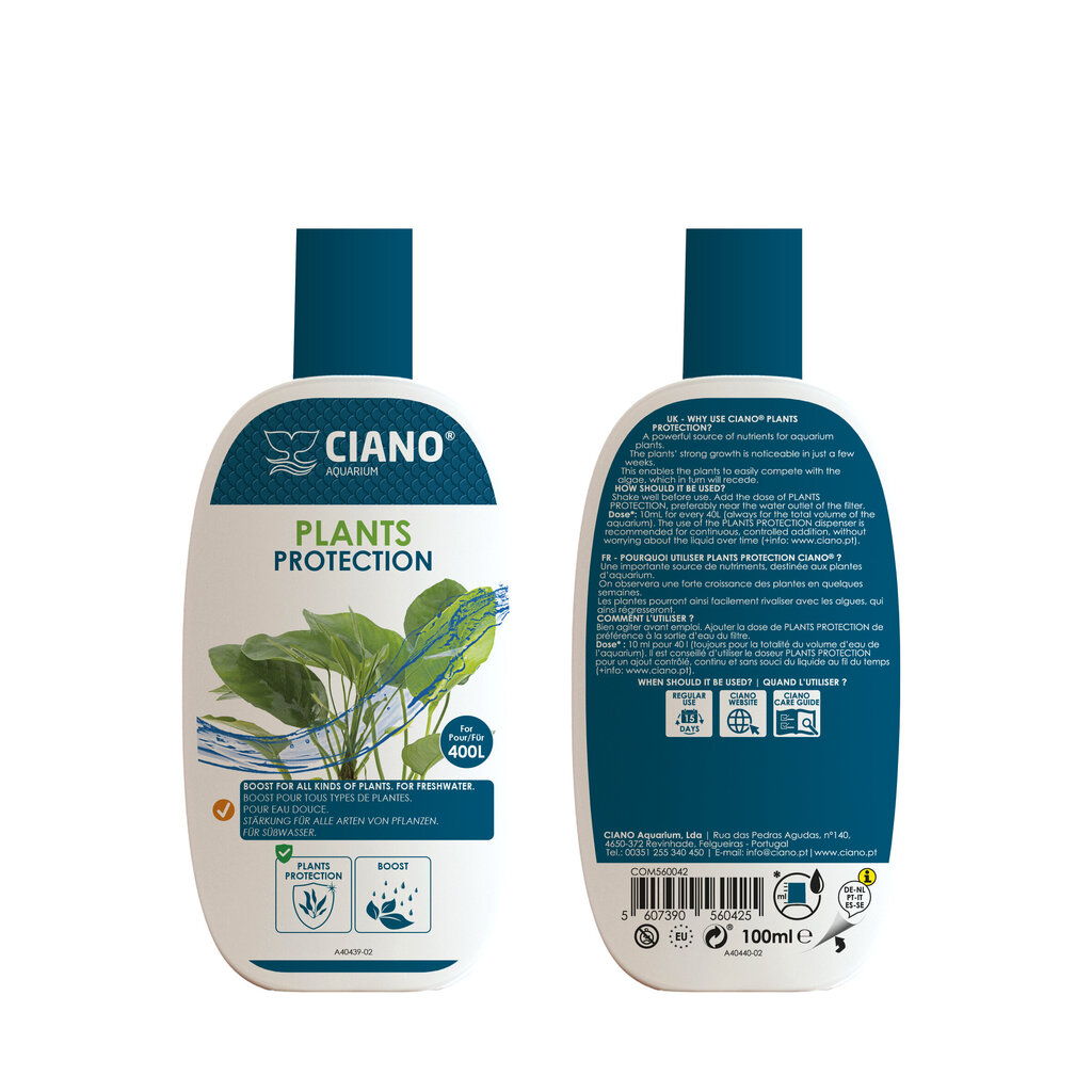 Ciano plants protection – koncentruotos akvariumo augalų trąšos, 100 ml, iki 400 l vandens kiekiui цена и информация | Akvariumai ir jų įranga | pigu.lt