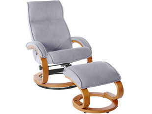 Кресло с подножкой Notio Living Lilo, серое цена и информация | Кресла в гостиную | pigu.lt