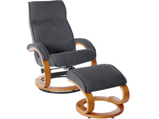 Кресло с подставкой для ног Notio Living Lilo, темно-серое цена и информация | Кресла в гостиную | pigu.lt