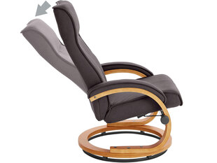 Кресло с подставкой для ног Notio Living Lilo, коричневое цена и информация | Кресла в гостиную | pigu.lt