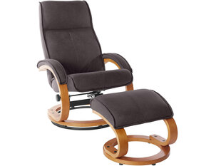 Кресло с подставкой для ног Notio Living Lilo, коричневое цена и информация | Кресла в гостиную | pigu.lt