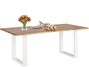 Обеденный стол Notio Living Mora 180, дуб/белый цена и информация | Кухонные и обеденные столы | pigu.lt