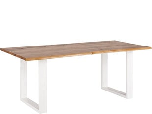 Valgomojo stalas Notio Living Mora 180, ažuolo spalvos/baltas kaina ir informacija | Virtuvės ir valgomojo stalai, staliukai | pigu.lt
