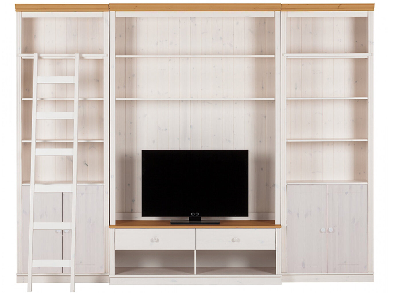 Sekcija Notio Living Annabelle A su niša TV, balta/ruda kaina ir informacija | Sekcijos | pigu.lt