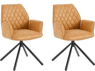 2-jų kėdžių komplektas Notio Living Pablo, geltonas kaina ir informacija | Virtuvės ir valgomojo kėdės | pigu.lt