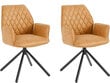 2-jų kėdžių komplektas Notio Living Pablo, geltonas kaina ir informacija | Virtuvės ir valgomojo kėdės | pigu.lt