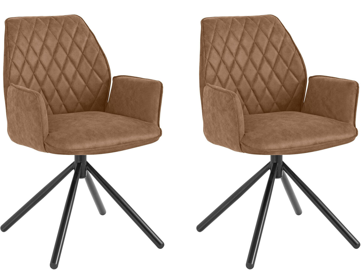 2-jų kėdžių komplektas Notio Living Pablo, rudas kaina ir informacija | Virtuvės ir valgomojo kėdės | pigu.lt