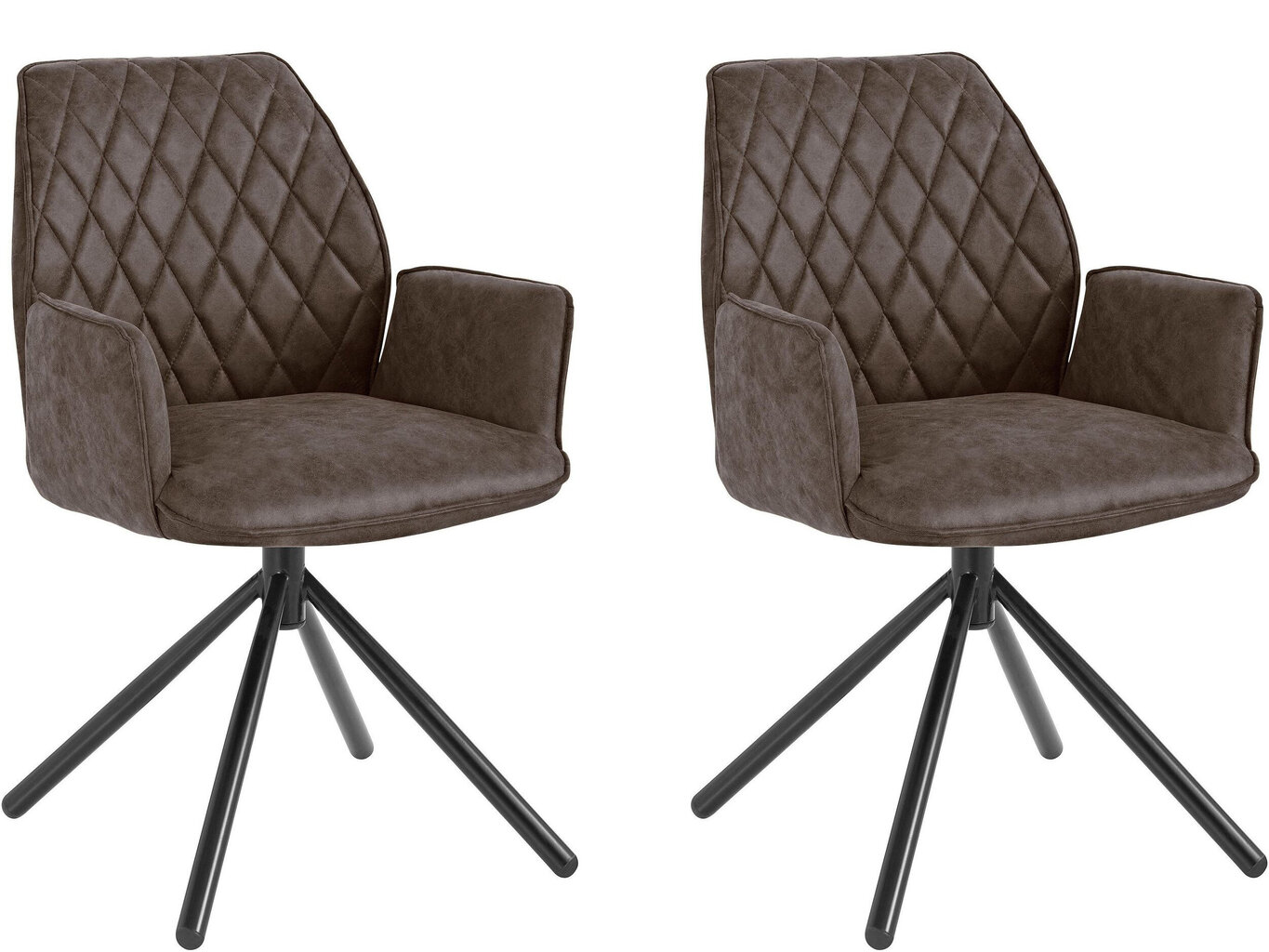 2-jų kėdžių komplektas Notio Living Pablo, tamsiai rudas kaina ir informacija | Virtuvės ir valgomojo kėdės | pigu.lt