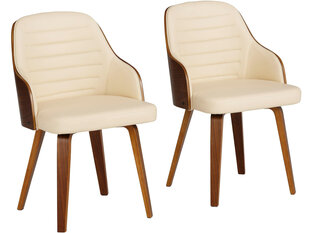 2-jų kėdžių komplektas Notio Living Dustin, kreminis kaina ir informacija | Virtuvės ir valgomojo kėdės | pigu.lt