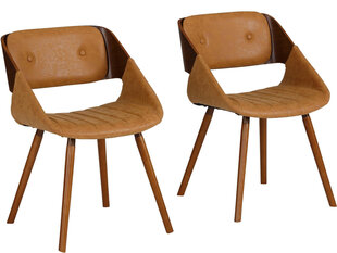 2-jų kėdžių komplektas Notio Living Larson, rudas kaina ir informacija | Virtuvės ir valgomojo kėdės | pigu.lt