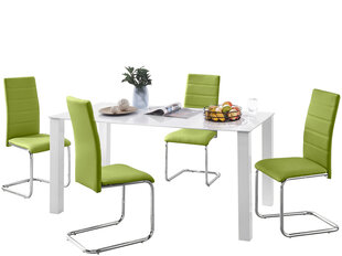 Комплект мебели для столовой Notio Living Nara/Amber, белый/зеленый цена и информация | Комплекты мебели для столовой | pigu.lt